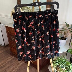 Floral Black Skirt
